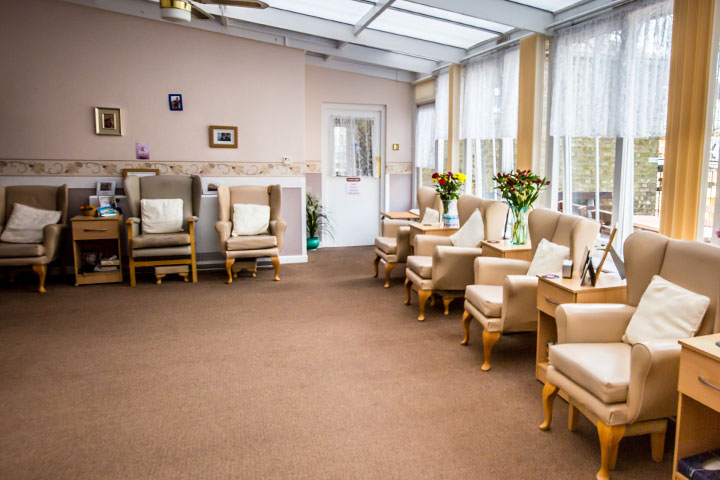 Lounge area at the Hermitage residential home