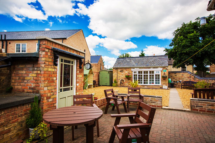 Patio area at the Hermitage residential home