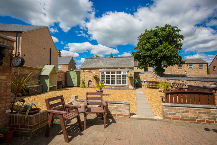 Patio area at the Hermitage residential home